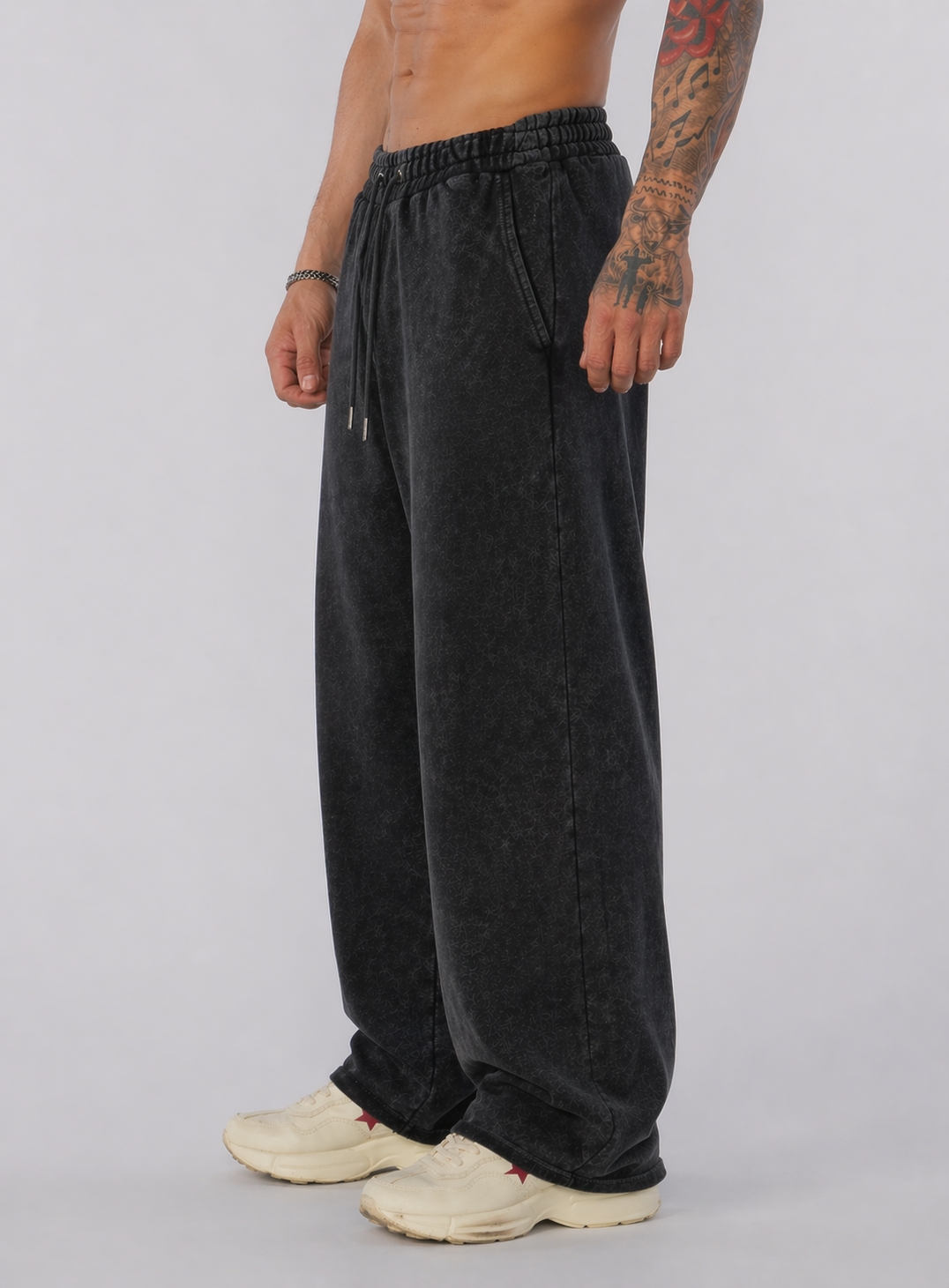 Black Mineral Washed Trouser