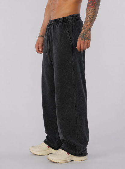 Black Mineral Washed Trouser